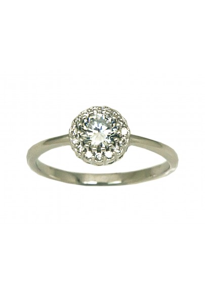 STERLING SILVER SOLITAIRE RING